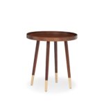 18′ X 18′ X 19′ Walnut Wood Veneer End Table