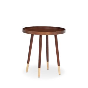 16' X 18' X 20' White Marble Wood 2Pc Pk End Table