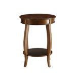 Walnut Round Wooden Side Table