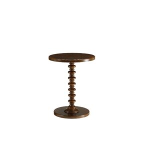 Fun Red Wood Pedestal End Table