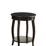 Vintage Look Black Wood End Table with Storage