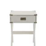 Modern White X Shape Wooden Storage End Table