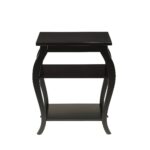 Black Finish Bow Leg Square End Table