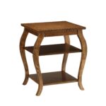 Walnut Finish Bow Leg Square End Table