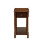 Cutie Compact Walnut Finish Single Drawer End Table