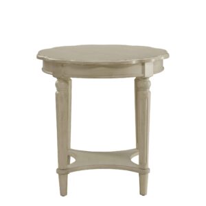 24' X 24' X 24' Antique White Solid Wood End Table