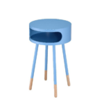 Bentwood Light Blue Retro Round Wooden End Table