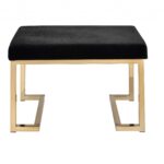 24′ X 16′ X 18′ Black Fabric And Champagne Ottoman