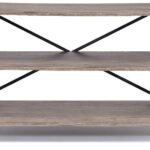 48′ X 18′ X 31′ Rustic Oak And Antique Black Tv Stand