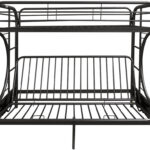 78′ X 41′ X 65′ Twin Over Full Black Metal Tube Futon Bunk Bed
