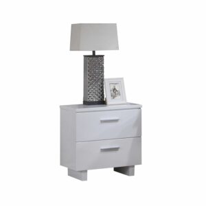 22' X 16' X 27' White Wood Nightstand 2 Drawers