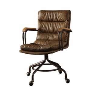 22.37" x 25.5" x 41.5" Black Leather Chair