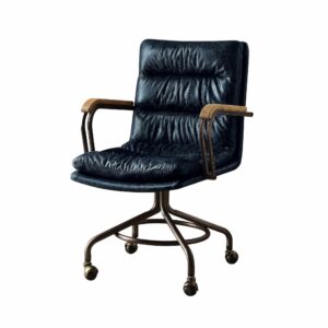 22.37" x 25.5" x 41.5" Black Leather Chair