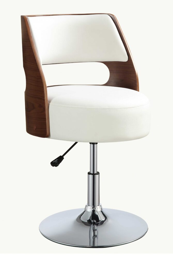 20′ X 20′ X 31′ White And Walnut Swivel Adjustable Stool