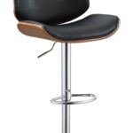 Contemporary Black And Walnut Adjustable Stool