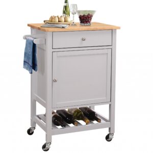 11.5" x 23.5" x 24" Dark Taupe Particle Board Laminate  Kitchen Cart
