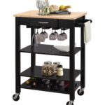 26′ X 18′ X 36′ Natural And Black Kitchen Cart