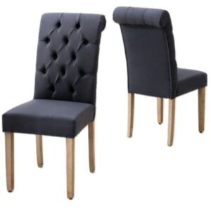 Blue Fabric Wrapped Dining Chair
