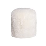 18″ x 18″ x 16.5″ White Short-Hair Sheepskin – Stump Pouf
