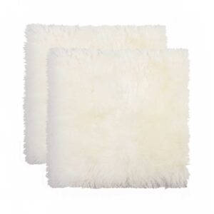 15" x 15" x 2" Gray Brisa Sheepskin Square  Chair Pad