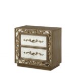 32′ X 18′ X 28′ Antique Gold And Mirrored Poplar Nightstand