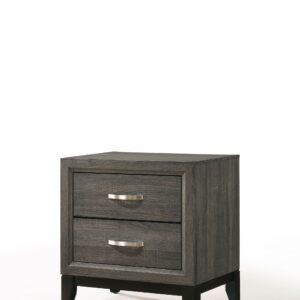 Gray and White Pinstripes Tufted Storage Ottoman