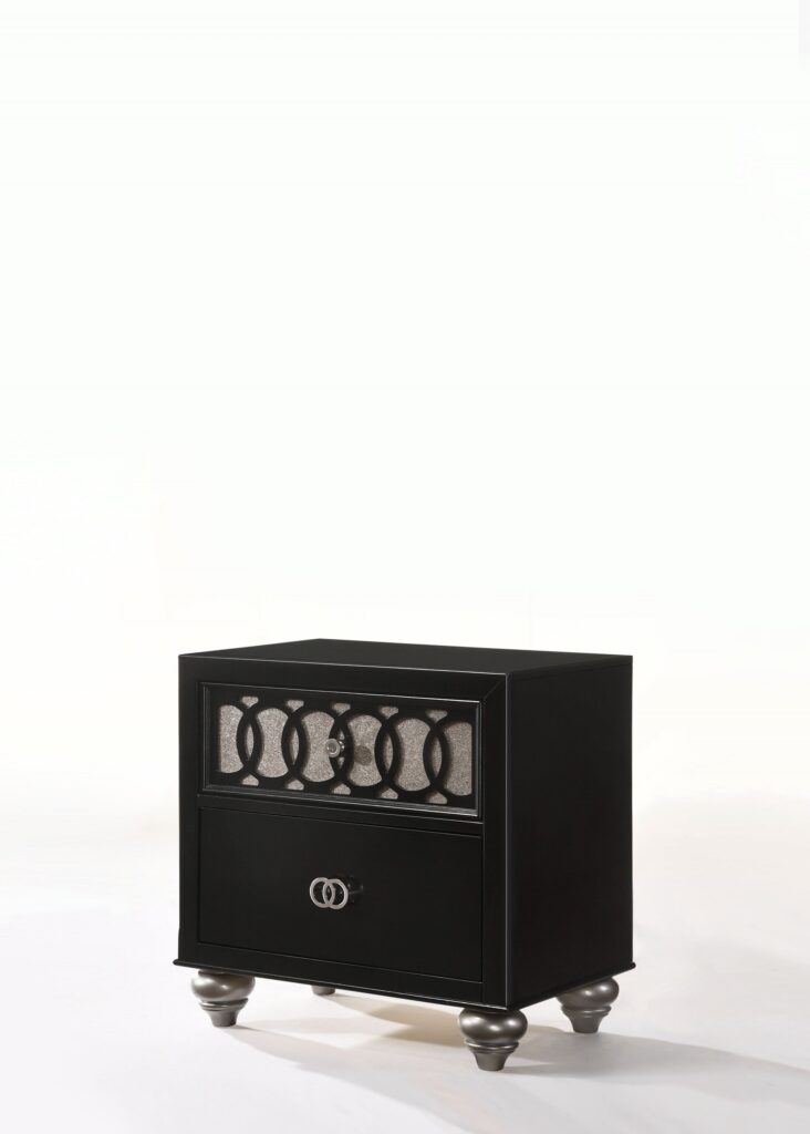 26′ X 16′ X 26′ Copper Shimmery And Black Rubber Wood Nightstand