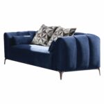80′ X 42′ X 31′ Blue Velvet Loveseat w4 Pillows