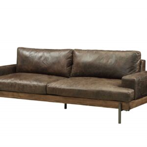 92" Lovely Light Grey Leather Sofa
