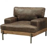 Distressed Chocolate Brown High Grade Leather Chair