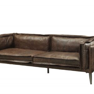 92" Lovely Light Grey Leather Sofa