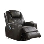 34′ X 37′ X 41′ Black Bonded Leather Match Swivel Rocker Recliner With Massage