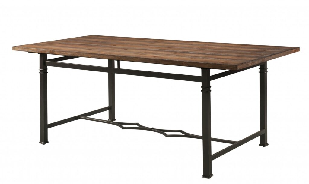 76′ X 36′ X 30′ Weathered Dark Oak And Dark Bronze Dining Table