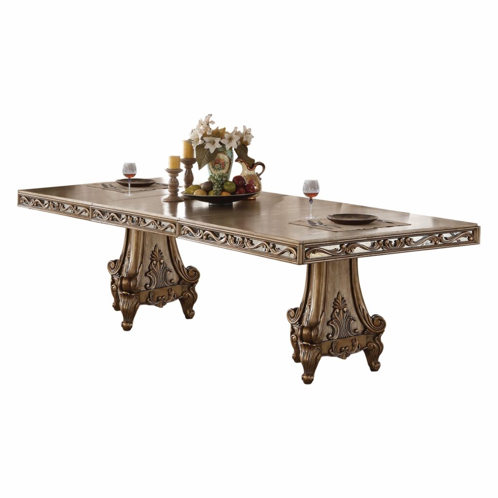 78-114′ X 44′ X 30′ Antique Gold Dining Table