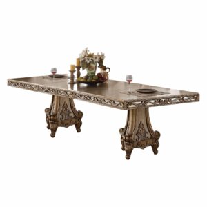 98.5" X 43.5" X 30" White  Dining Table and 6" Chair Set