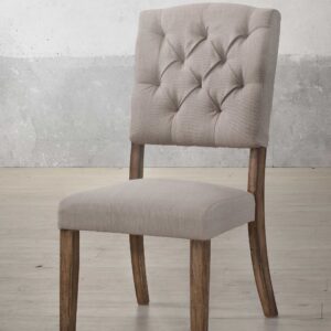 17' X 20' X 44' Fabric Stainless Steel Upholstered Seat Side Chair Set2