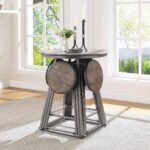 30′ X 30′ X 36′ 5pc Brown Top And Bronze Counter Height Set