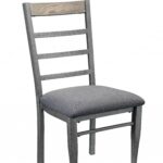 19′ X 22′ X 38′ Gray Fabric And Antique Gray Side Chair (Set of 2)