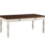 72′ X 42′ X 30′ Walnut And White Washed Solid Wood Dining Table