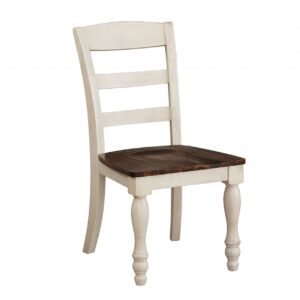 18' X 21' X 41' Fabric Salvaged Natural Wood Upholstered Seat Side Chair Set2