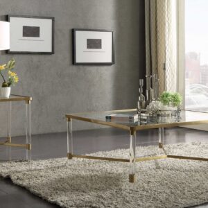 36' X 55' X 20' Antique Pearl Wood Poly-Resin Coffee Table