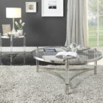 41′ X 41′ X 17′ Clear Acrylic Stainless Steel And Clear Glass Coffee Table
