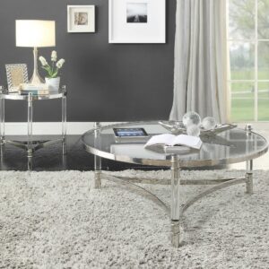 36' X 55' X 20' Antique Pearl Wood Poly-Resin Coffee Table