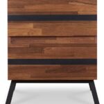 18′ X 20′ X 23′ Walnut And Sandy Black Particle Board End Table