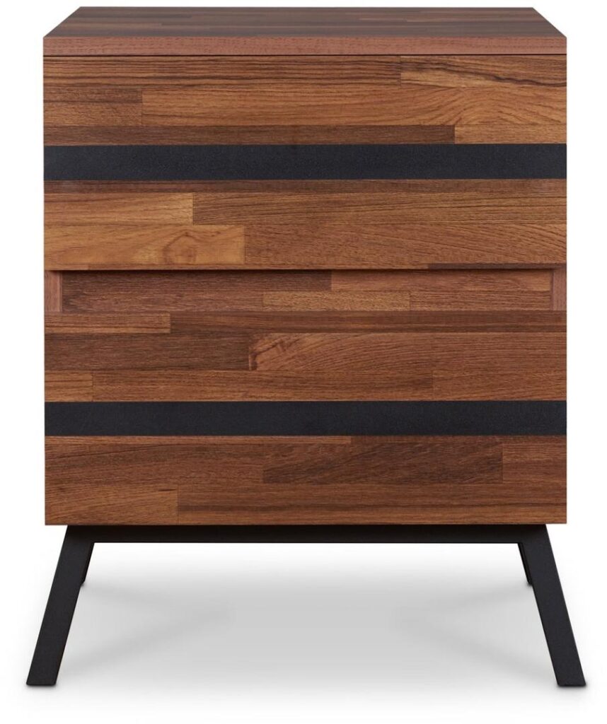 18′ X 20′ X 23′ Walnut And Sandy Black Particle Board End Table