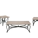 48″ X 24″ X 19″ 3pc Gray Oak And Black Coffee And End Set