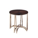 24′ X 24′ X 24′ Walnut And Champagne Metal End Table