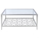 40′ X 40′ X 18′ Nickel  Clear Glass Coffee Table