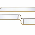 52′ X 24′ X 18′ Gold And Clear Glass Metal Coffee Table