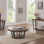 38′ X 38′ X 18′ Black Marble And Tobacco Coffee Table